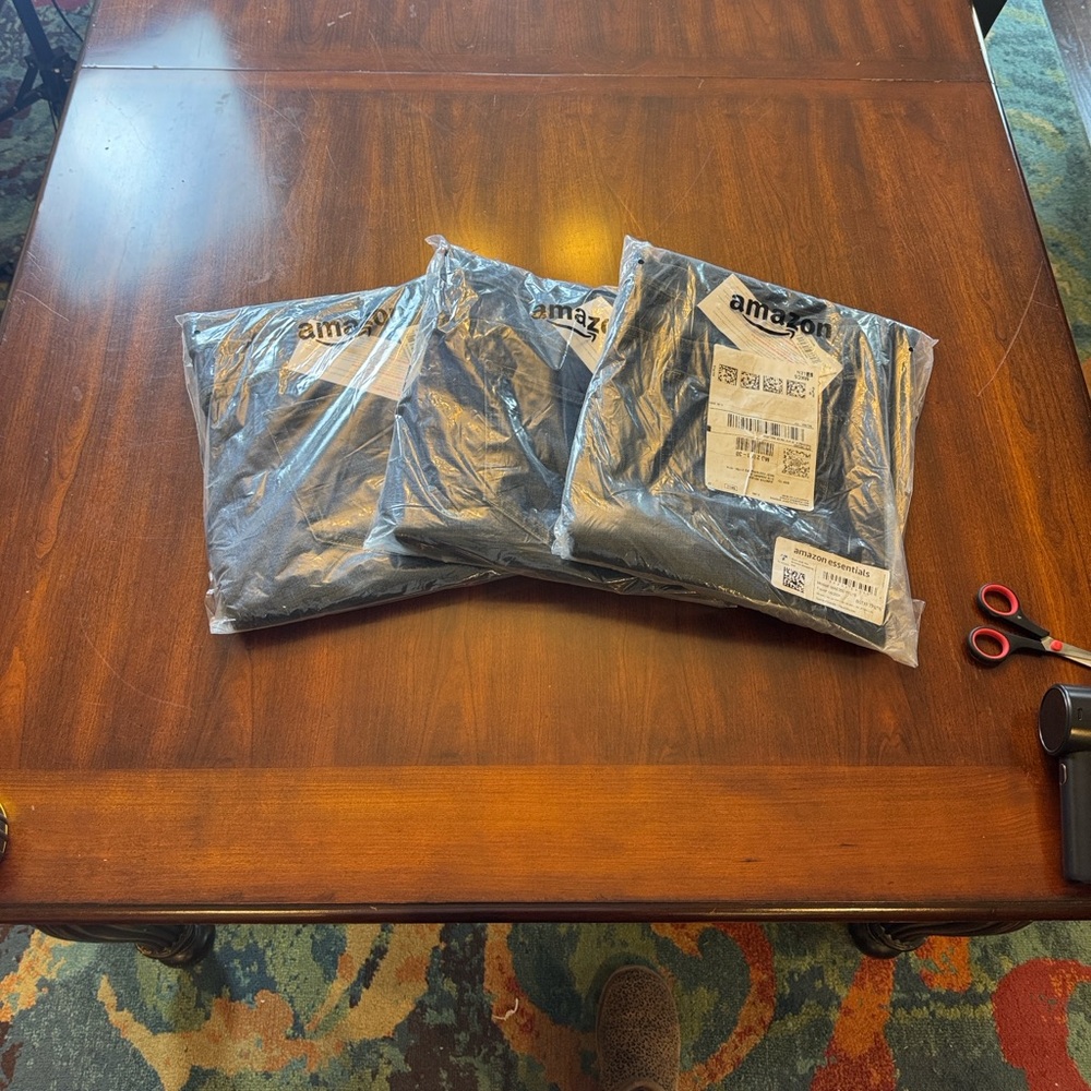 Amazon Essentials Triple Pack Black Tees NWT - image 14